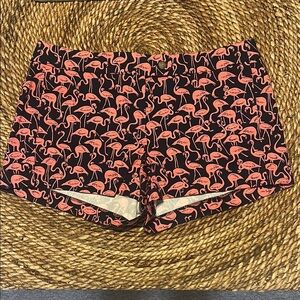 J. Crew Flamingo Print Women's Shorts - Navy and Pink
